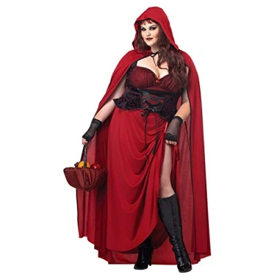 Imagen de California Costumes 1719 Disfraz de Caperucita Roja Oscuro, Talla Adulto, Sólido, XXL