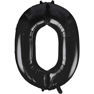 Imagen de Unique Party Globo gigante número 0, Color negro, 86 cm (55860) , color/modelo surtido