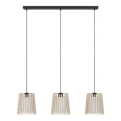 Imagen de EGLO Lámpara colgante Fattoria pantallas dobles 3 luces