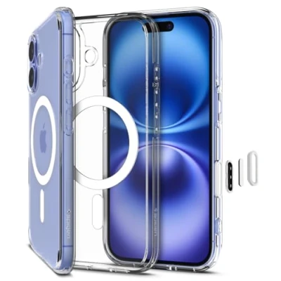 Imagen de Spigen Funda para iPhone 16, Ultra Hybrid T MagFit [Cubierta habilitada Control de Cámara] Compatible con MagSafe Blanco