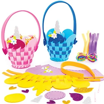 Imagen de Baker Ross AT383 Kits Cestería Unicornio Set para niños (paquete de 4)