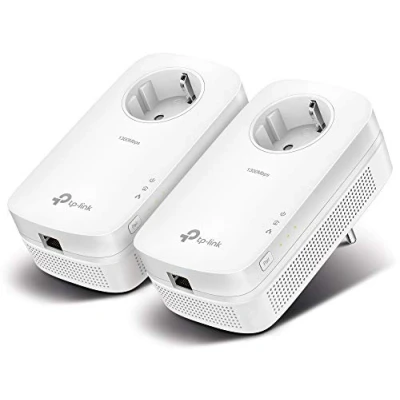 Imagen de TP Link TL PA8010P Kit de Inicio Powerline Passthrough Gigabit AV1300, 1300 Mbps, Blanco