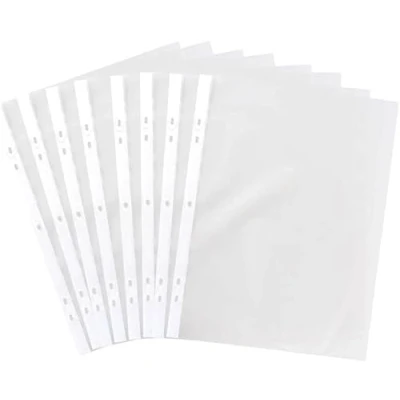 Imagen de 1ABOVE Paquete de 100 carpetas plástico transparente A4 perforadas 60 micras para documentos (1)