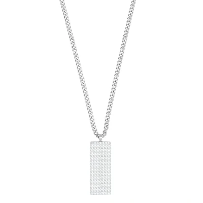 Imagen de DAVIDOFF PARIS Necklace Collar para hombre con colgante decorativo motivo Clous de cadena cubana eslabones acero inoxidable antialérgico adorno rectangular