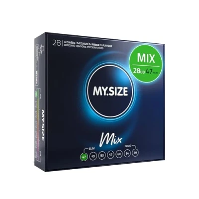 Imagen de My.Size Mix Condones, tamaño 1, 47 mm, paquete de ventaja, contenido 28 unidades
