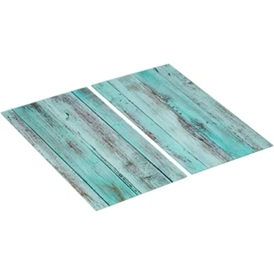 Imagen de Allstar Placas cobertoras de Vidrio universales Blue Wood 2 pzas juego dos piezas, cubiertas para cocinas vitrocerámica, endurecido, 30 x 0.8 52 cm, Multicolor