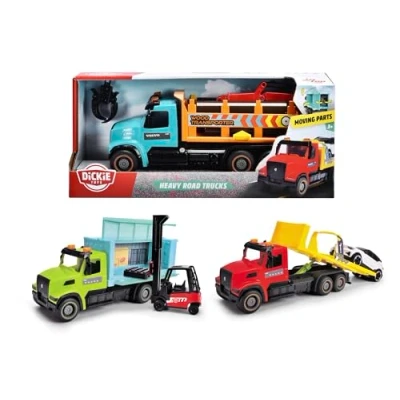 Imagen de Dickie Toys Camiones Pesados de Trabajo en Carretera 23 cm con Piezas moviles y Accesorios, camion Volvo 3 Surtidos. Envio Aleatorio. A Partir años (203744018)