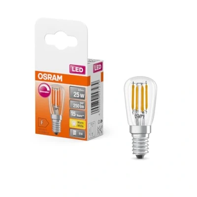 Imagen de OSRAM LED Lámpara especial en forma de lágrima, transparente, multicolor, 2,8 W, 250 lm, 2700 K para luz blanca cálida, casquillo E14, 26 mm diámetro, EEK F, regulable, paquete 6