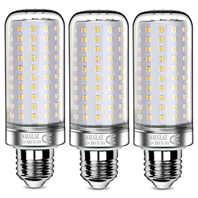 Imagen de SAUGLAE Bombillas LED de 26W, Incandescentes Equivalente 200W, Blanco Cálido 3000K, 3000 lm, Tornillo Edison E27, 3 Piezas