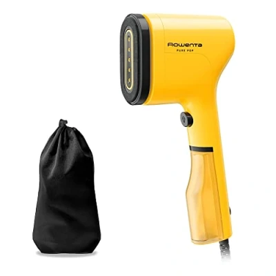 Imagen de Plancha de vapor vertical Rowenta Pure Pop DR2026D1, 1300W,Salida 20g/min,70ml, Calentamiento 15s, Elimina pelusas,arrugas y purifica, Amarillo