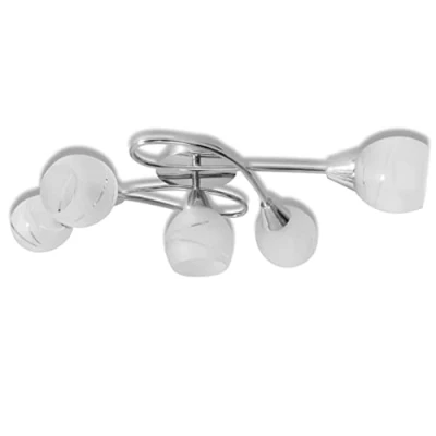 Imagen de vidaXL Lámpara de Techo Moderna Metal con 5 Tulipas Redondas Cristal Luz