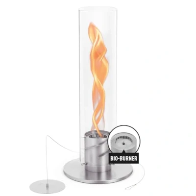 Imagen de höfats Spin 1500 Silver NUEVO modelo con larga duración de combustión gracias a la innovadora tecnología combustión: chimenea bioetanol líquida, fuego mesa acero inoxidable, cálida