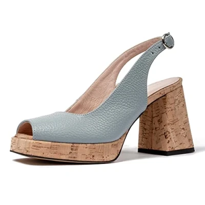 Imagen de L37 HANDMADE SHOES Alta Potencia, Plataforma Mujer, Azul, 39 EU