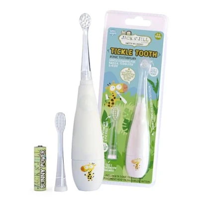 Imagen de Jack N&#039; Jill Kids Tickle Tooth Sonic Electric Toothbrush &amp; Replacement Head, LED Brush Head With Light Timer 30 Second Pulse Reminder, Suitable From 0 6 Years