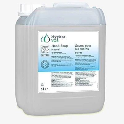 Imagen de Hygiene VOS 5 litros Jabón Líquido de Manos Neutro sin perfume pH Uso Diario. Fórmula Extra Suave y Biodegradable. Envase Económico 5L, para Todo Tipo Dispensadores