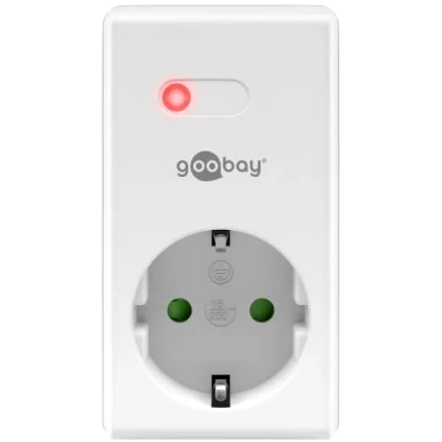 Imagen de goobay 58690 Toma de corriente inalámbrica con protección contacto interior para enchufe Alcance 30 m Control LED Máximo 1100 W, color blanco