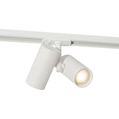 Imagen de QAZQA Foco de carril moderno monofásico blanco 2 Jeana Metálica/Plástico Redonda Adecuado para LED Max. x 10 Watt