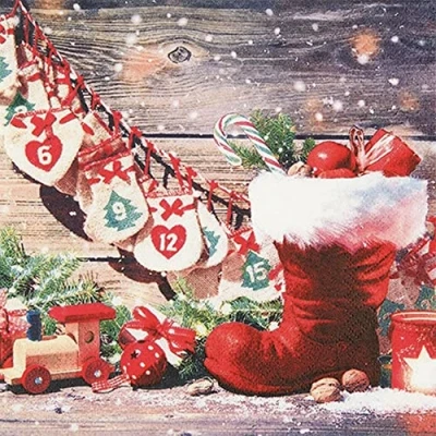Imagen de 20 servilletas de Papá Noel, invierno, Navidad, decoración mesa, decoupage servilletas, 33 x cm