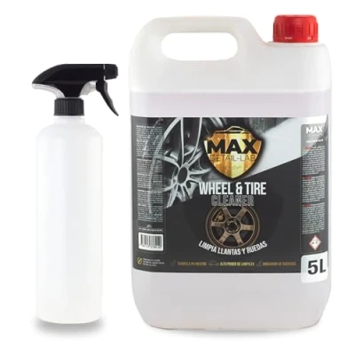Imagen de MAX DETAIL LAB Wheel &amp; Tire 5L Limpia Llantas Coche Sin Ácido, Iron Cleaner Descontaminante Ferrico Triple Acción Frotar Desengrasante Abrillantador Limpieza Detailing Profesional 5 Litros