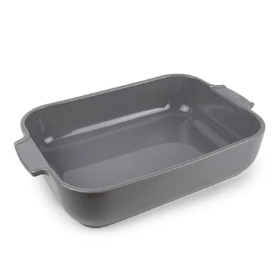 Imagen de PEUGEOT Bandeja rectangular de cerámica para horno 36 cm x 22 6,8 Capacidad: 3,8 L Fabricado en Francia Color gris claro
