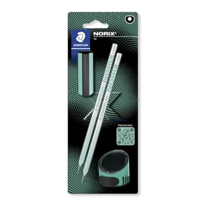 Imagen de STAEDTLER HB lápices de dibujo para dibujar y escribir NORIX Incluye 2 HB, sacapuntas borrador en verde francés Juego 4, 181 SBK2 3