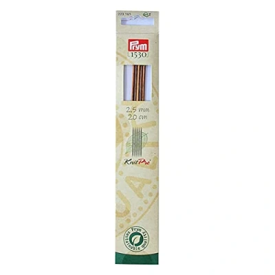 Imagen de Prym Strumpfstricknadeln Natural Farbig 20 cm 2,50 mm Agujas de Tejer, Madera, Multicolor, 2,5