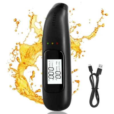 Imagen de Mapille Detector Profesional del Nivel de Alcohol con Pantalla LCD, AlcoholíMetro Digital, Sensor Portátil, Alcolimetros para Uso Personal y