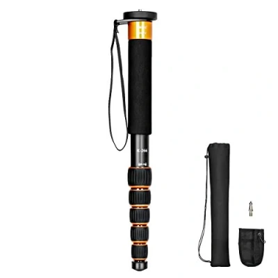 Imagen de koolehaoda Monopie de 6 Secciones Varilla compacta Unipod aleación Aluminio, máx. Carga 10 kg, el tamaño Plegable es Solo 38cm (Naranja)