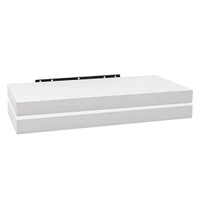 Imagen de WOLTU Estanteria Pared, Estante Flotante, Juego de 2 Pared Madera MDF, para salón, Cocina, Pasillo, Blanco, RG9368ws