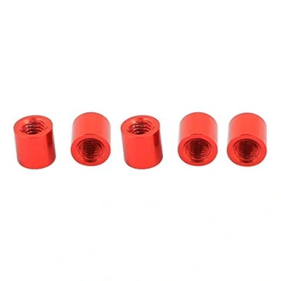 Imagen de sourcing map 5Uds M3 x 5mm Redondo Aluminio Columna Aleación Separador Espaciador Vástago Sujetador para Cuadricóptero Rojo