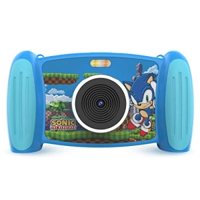 Imagen de Accutime SNCC3009 Sonic Cámara interactiva para niños (foto de 5 MP, resolución vídeo 1080p, zoom 4x, filtros divertidos y efecto especial, 4 juegos geniales, pantalla 2 en 1, con tarjeta