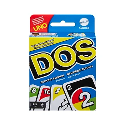Imagen de Mattel Games Juego de Cartas Dos Segunda Edición Mesa Familiar UNO +7 años (Mattel HNN01)