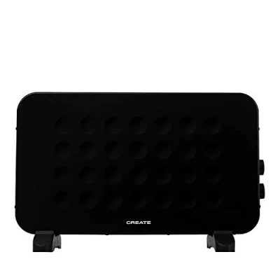 Imagen de CREATE/WARM HANDY/Convector calefactor eléctrico Negro / 39,5x10x61,5 cm/Función ventilador y aire caliente, ligero, silencioso bajo consumo, Potencia 2000W