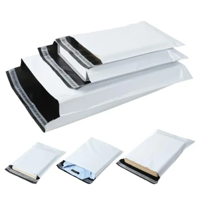 Imagen de AiQInu 30 piezas Plástico para envíos, Sobres Envios correo de colores, Bolsas Envíos el Envío Ropa, Cajas, Impermeables Y Resistentes Blanco