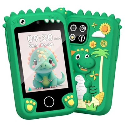 Imagen de Adicop Pretend Smartphone 1080P Cámara Digital con Pantalla Táctil 2.8 Pulgadas para Niñas Niños 3 a 8 Años Vídeo Juguete Regalos Navidad Cumpleaños Tarjeta SD GB (Verde)