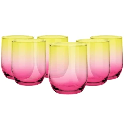 Imagen de Glasmark Juego de 6 tarros cristal bajos, 300 ml, color turquesa