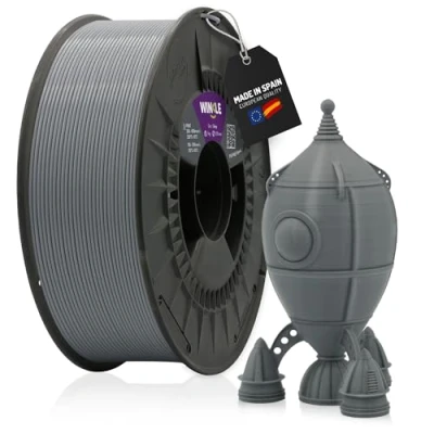 Imagen de WINKLE Filamento PLA High Speed (Alta Velocidad) Gris Ceniza Impresora 3D 1,75mm 1kg Impresiones Rápidas Alta Velocidad Bobina