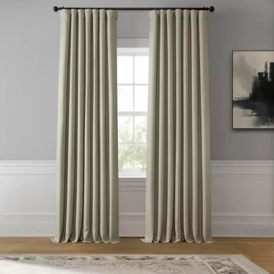 Imagen de HPD Half Price Drapes Cortinas texturizadas de Lino sintético para oscurecer la habitación, Dormitorio, 108 Pulgadas Largo (1 Panel), 50 Ancho x Largo,