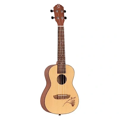 Imagen de Ortega RU5 Ukelele de concierto, tapa pícea y fondo aros caoba, color Beige, Natural