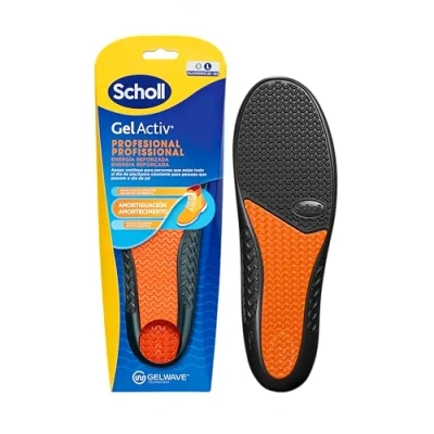 Imagen de Scholl Plantillas GelActiv Profesional Para Hombre botas y calzado de trabajo Comodidad todo el día, absorción impactos agradable amortiguación con tecnología GelWave Talla 40 46,5