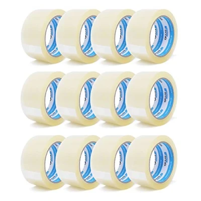 Imagen de gws cinta adhesiva para embalar de polipropileno, silenciosa, enrollada silenciosa; embalaje con alta adherencia en calidad profesional 66 m x 50 mm, grosor: μm (12 rollos transparente)