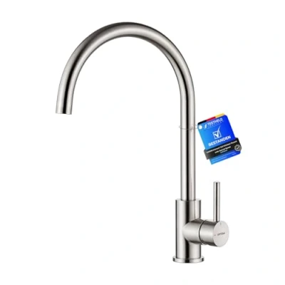 Imagen de GRIFEMA Irismart G4008 Grifo de Cocina Alto con Caño Giratorio, Mezclador Fregadero, Cold Start, Ahorro Energía, Acero Inoxidable [Exclusivo en Amazon]