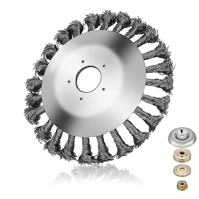 Imagen de XZEIT Cepillo Cabezal Desbrazadora Malas Hierbas Maleza, de Alambre para Cortacespedes Acero Resistente 200 mm x 25,4 Cónico, Desbrozadora