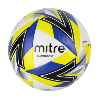 Imagen de Mitre Ultimatch Balón de fútbol, Control Mejorado, Durabilidad, Buena precisión, Talla 4, Amarillo/Plateado