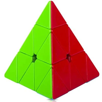 Imagen de SISYS Triángulo Piramide Speed Cube, Pyraminx Rompecabezas Cubo Mágico Liso Magic Puzzle Cube sin Pegatina Juguete Educativo para Niños y Adultos