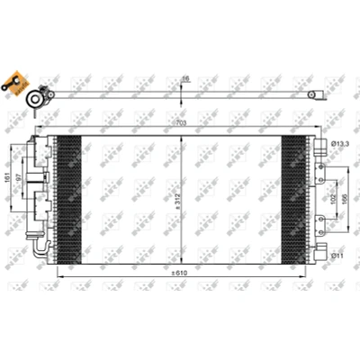 Imagen de NRF EASY FIT 35548 Condensador con secador, junta anular 13,3 11 Aluminio 610 LAND ROVER: Freelander I SUV