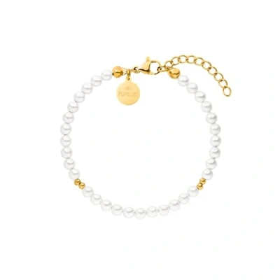 Imagen de Purelei® pulsera de perlas resistente al agua para mujer, Acero inoxidable con perlas, regalo longitud ajustable 16 a 19 cm,