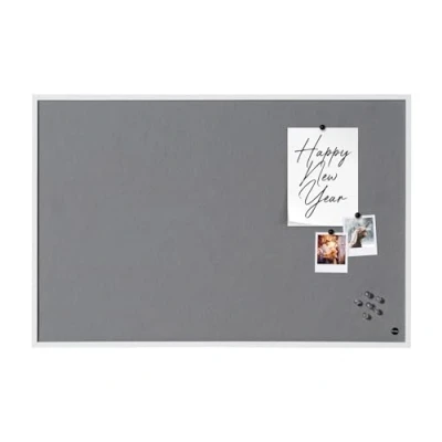 Imagen de Bi Office New Basic Tablero de fieltro gris, marco color blanco, 585 x 385 mm