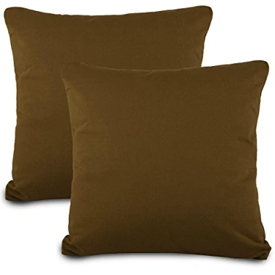 Imagen de aqua textil Classic Line 0011471 Juego de 2 Fundas Almohada (80 x 80 cm, con Cremallera), Color marrón Oscuro