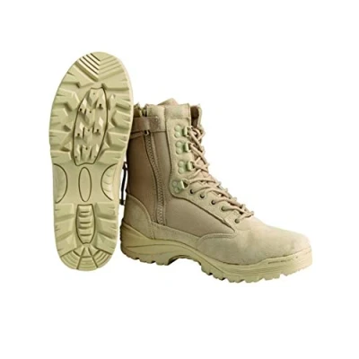 Imagen de Mil Tec Tactical Boot M.YKK Cremallera para hombre, caqui, 41 EU